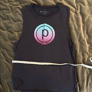 Pure Barre Black Sleeveless Top with Gradient Logo